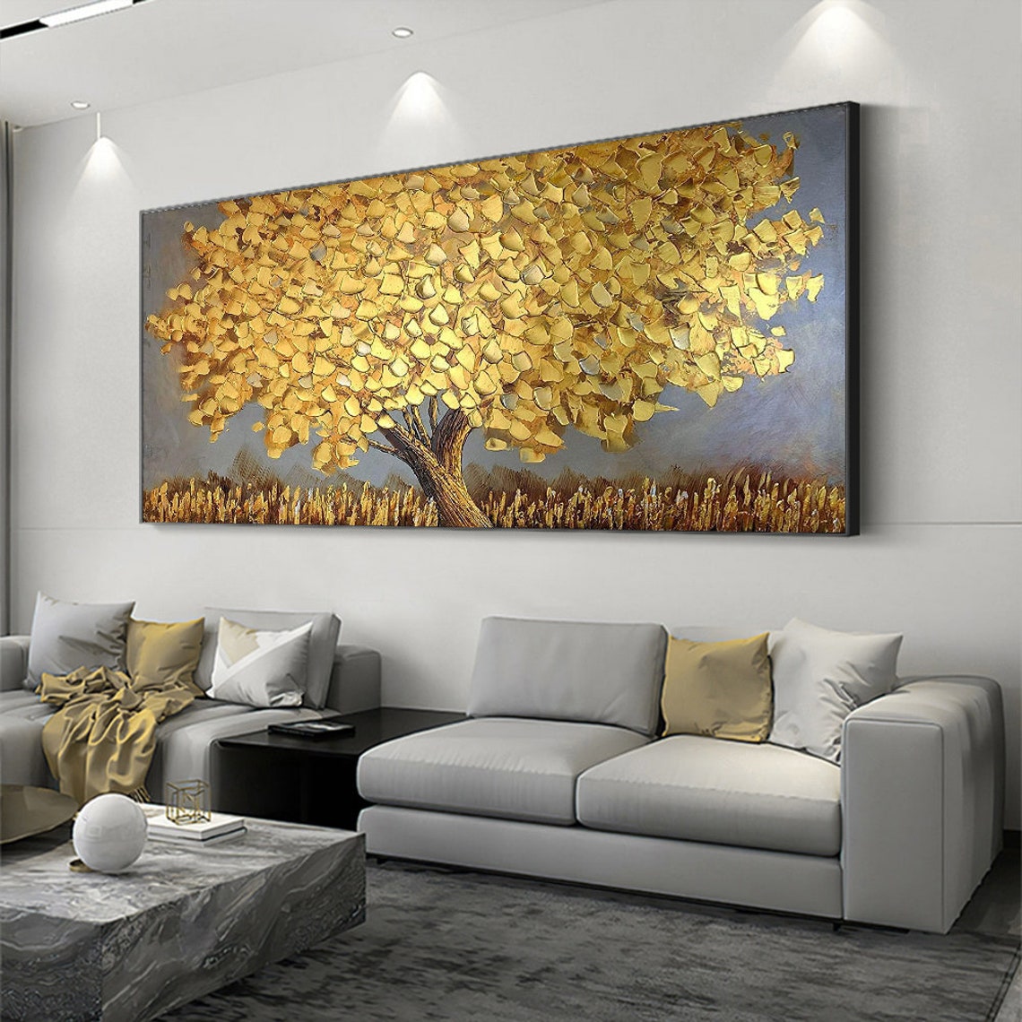 Blooming Gold Tree On Canvas A - огляд і ціна Plant Parenting